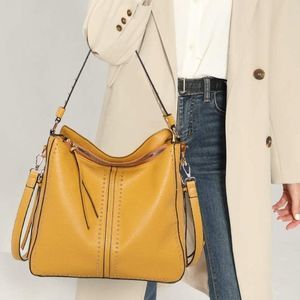 GLA Leather Shoulder Bag-Mustard Yellow